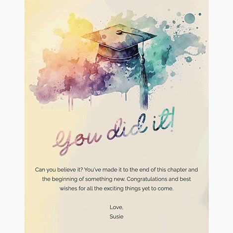 You Did It Graduation Color Splash eCard